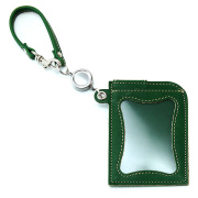 パスケース リール付き 本革 日本製 IC定期券対応