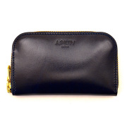 コインキャッチャー 牛革 コインケース 財布 小銭入れ ミニ財布 ラウンドファスナー ブラウン