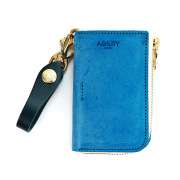 革張りターコイズブルースツール大きめ 使いやすい 二つ折り財布 【 ターコイズ 】 革 メンズ