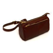 ショルダーバッグ ウェストバッグ 2way 肩掛け 斜め掛け ロール型 牛革 本革 チョコ