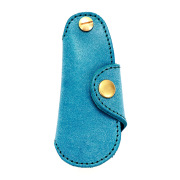キーケース 靴ベラ シューホーン キーフック 真鍮 本革 一体型 レザー ターコイズブルー