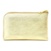 財布 ウォレット L字ファスナー パスポート 金 銀 ゴールド シルバー レディース