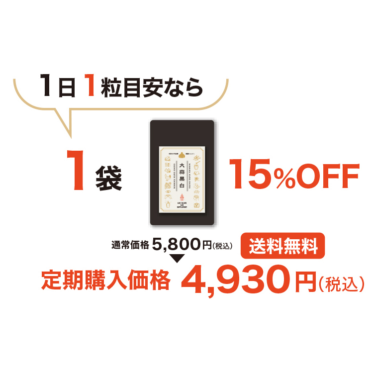 【会員・定期購入1袋】にんにく専門店がつくった究極のにんにくサプリメント「大蒜黒白」（にんにくくろしろ）