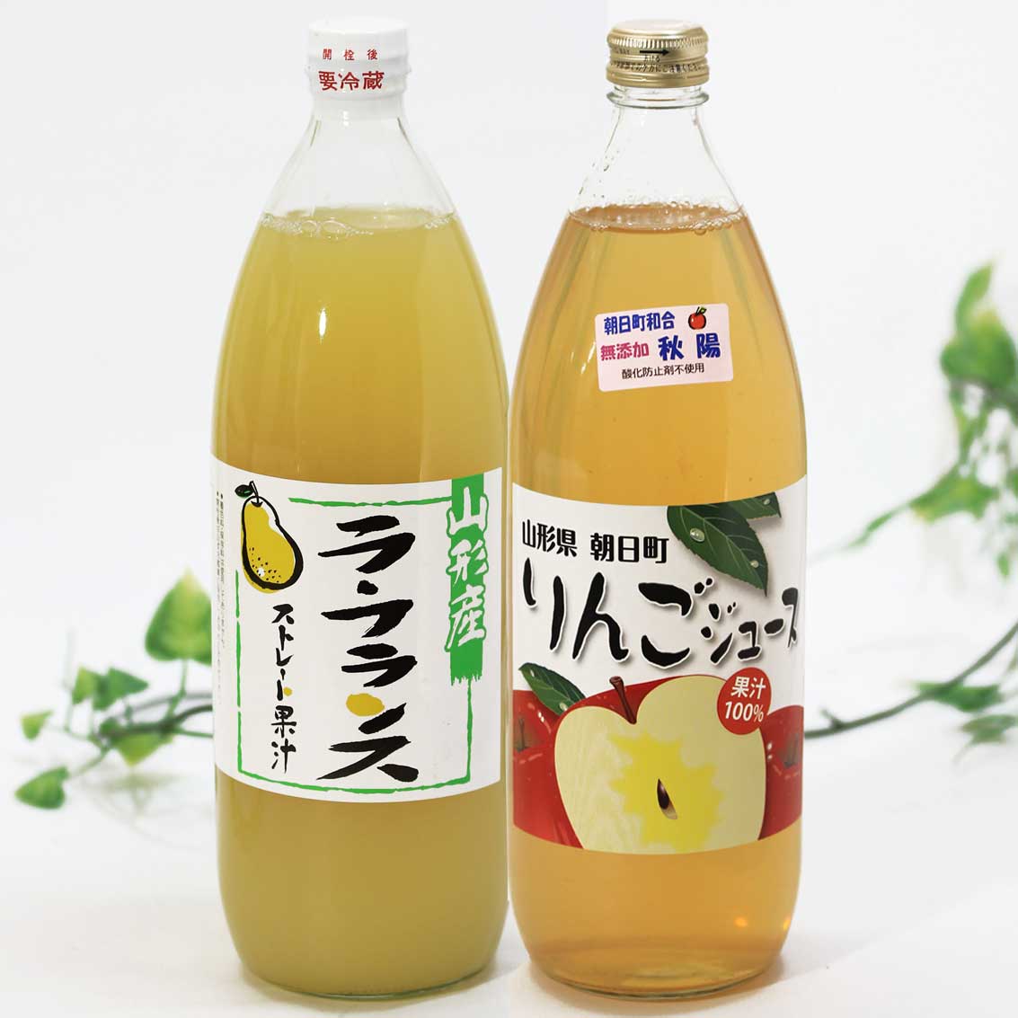 りんご（秋陽）、ら・ふらんすジュース　1,000ｍｌ ２本セット【朝日町産果実】