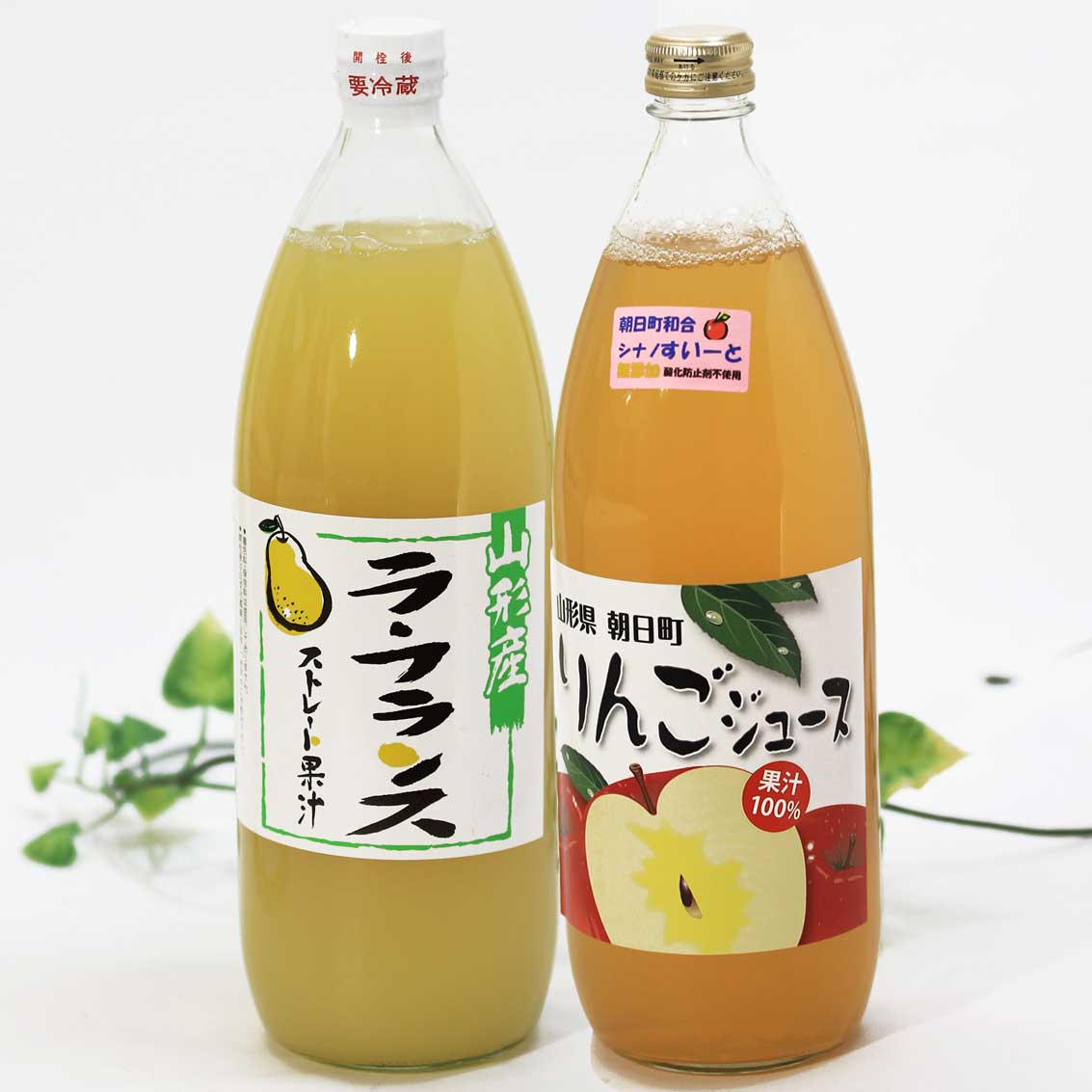 りんご（シナノすいーと）、ら・ふらんすジュース　1,000ｍｌ ２本セット【朝日町産果実】