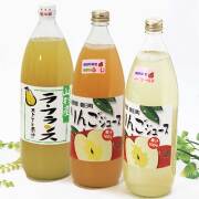 りんご（ふじ、シナノゴールド）、ら・ふらんすジュース　1,000ｍｌ 3本セット【朝日町産果実】