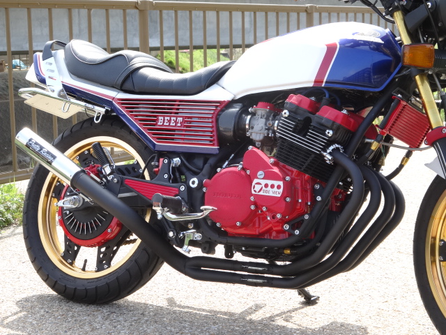 CBX400F 分割式 54π ガニマタBULLET管 ブラック ブレット管