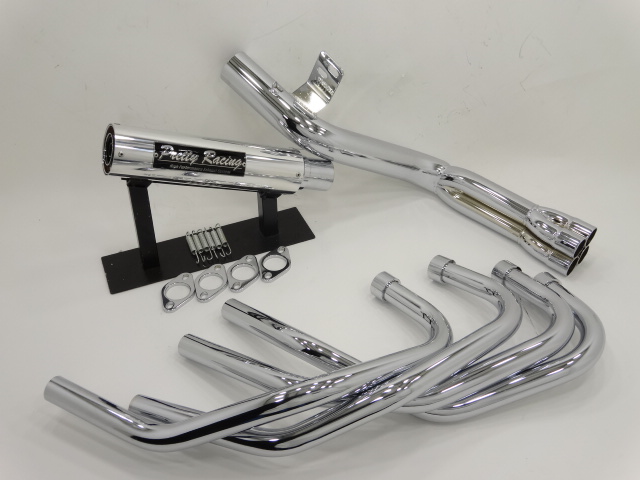 XJ400 E/D 54π 分割式 ガニマタBULLET管 メッキ ブレット管