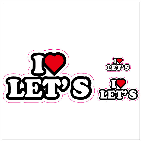 I LOVE LET'S ステッカー