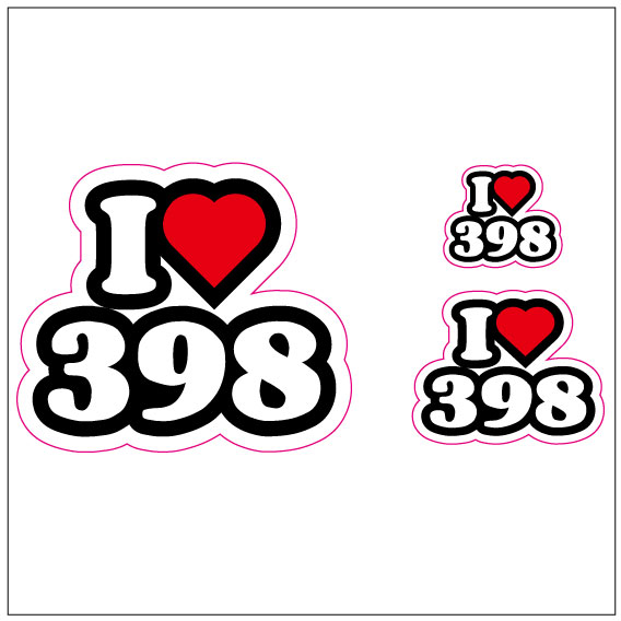 I LOVE 398 ステッカー