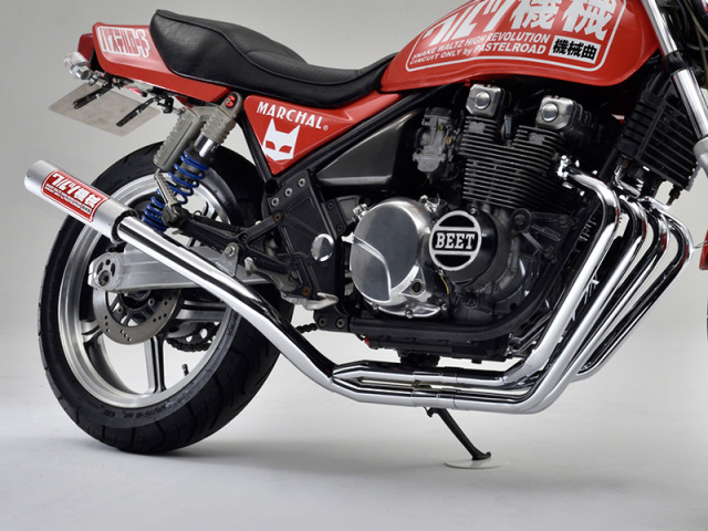 ゼファー400 ワルツ機械 黒鉄 エキパイからマフラーまで ワルツ機械曲げマフラーアウタータイプメッキ ゼファー400