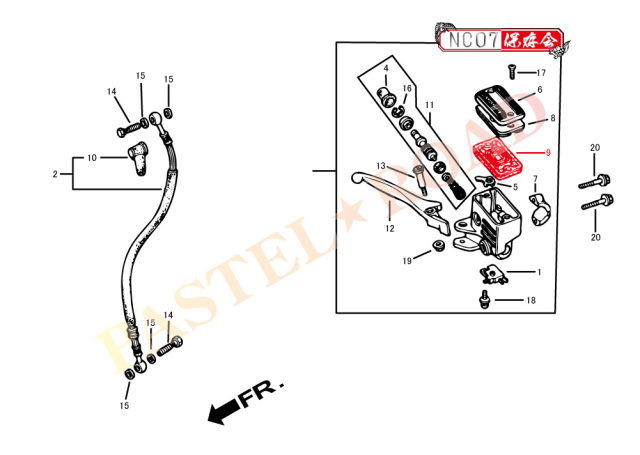 フロントブレーキマスターキャップダイヤフラム