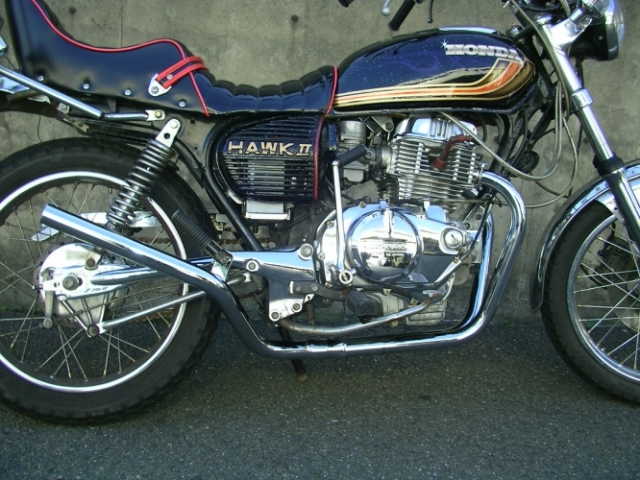 ホーク　バブ細いスリム管 ホーク2 スリム管 メッキ マフラー