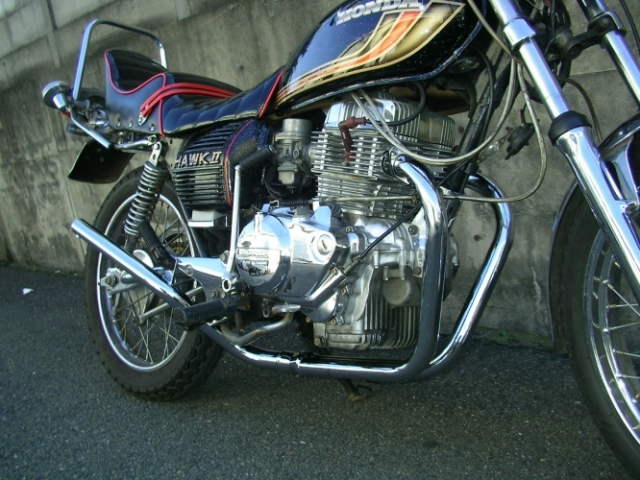 ホーク　バブ細いスリム管 ホーク2 スリム管 メッキ マフラー