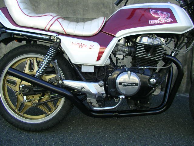 集合管　マフラー ホーク ホンダ ホーク3 ミドル管 50.8π 黒 マフラー