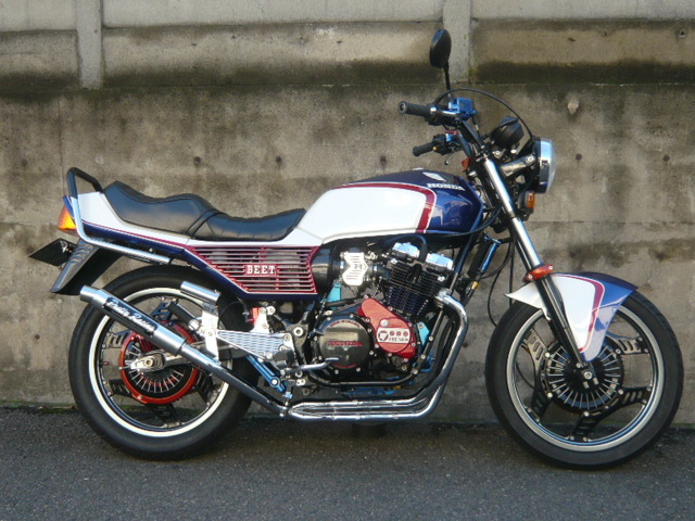 CBX400F 分割式 45π (極) メッキ マフラー