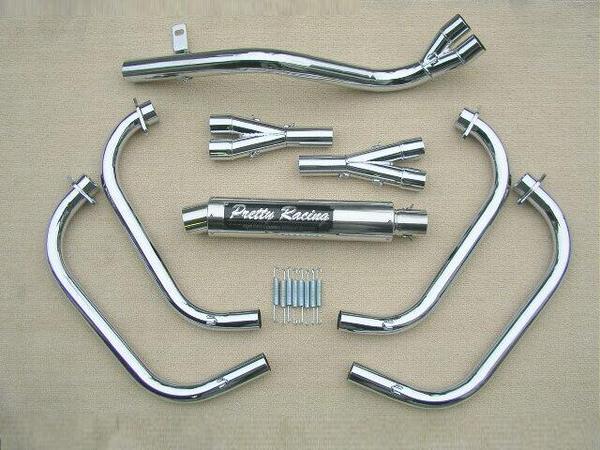 GPZ400F 分割式 42.7π (極) メッキ マフラー