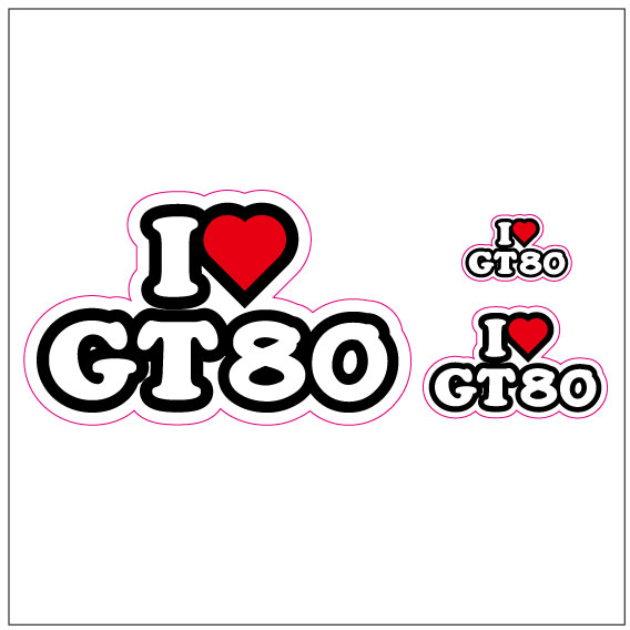 I LOVE GT80 ステッカー