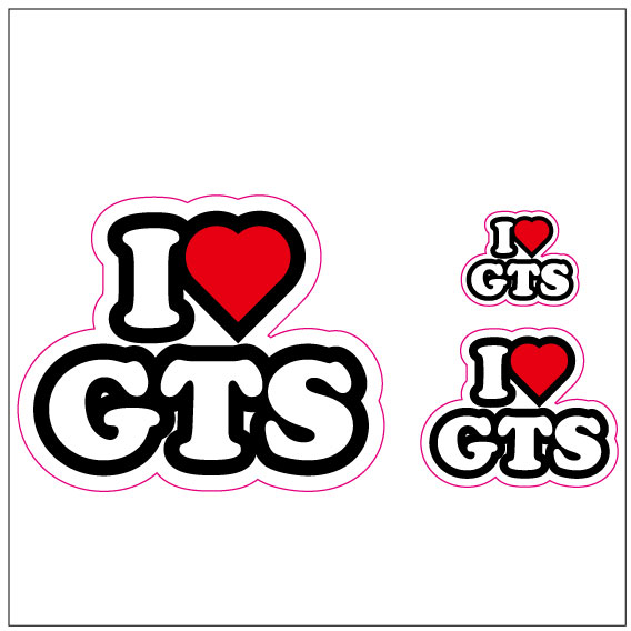 I LOVE GTS ステッカー