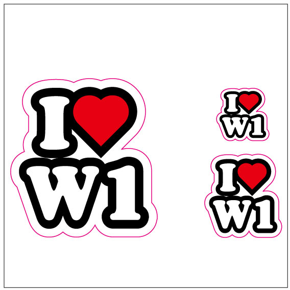 I LOVE W1 ステッカー
