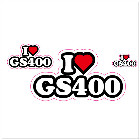 I LOVE GS400 ステッカー