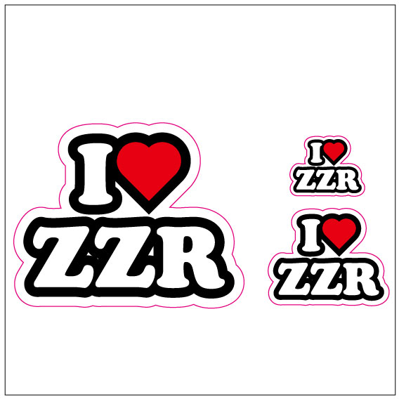 I LOVE ZZR ステッカー