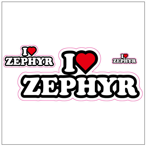 I LOVE ZEPHYR  ステッカー