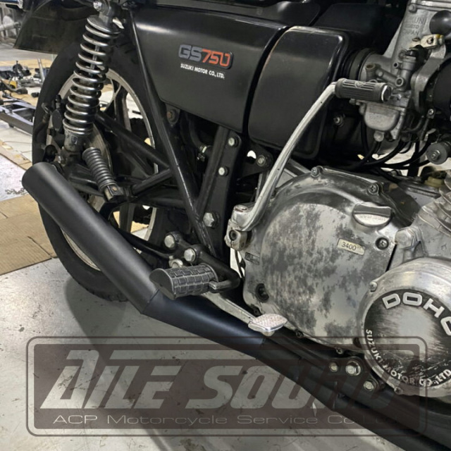 GS750 エルサウンド ショート管 ブラック マフラー