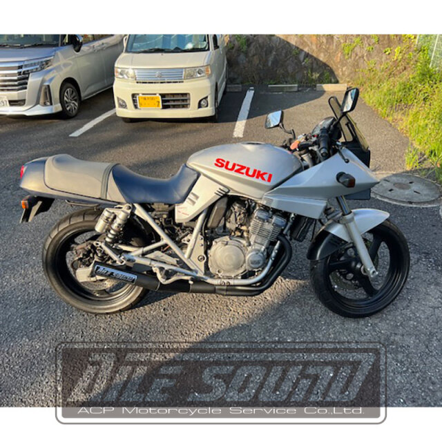 GSX250S 刀 エルサウンド ショート管 ブラック マフラー