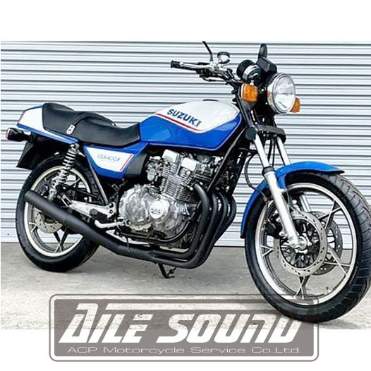 gsx400f マフラー GSX400F~FS エルサウンド ショート管 ブラック マフラー