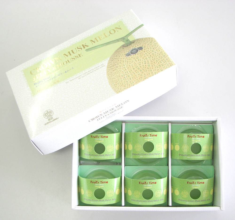 【ギフトにおすすめ】クラウンメロンゼリー (80ｇ×6個) ラッピング済み 静岡県産クラウンメロン果汁100%使用 御中元 御歳暮 快気祝 御供  ※発送まで4～6日ほどかかります