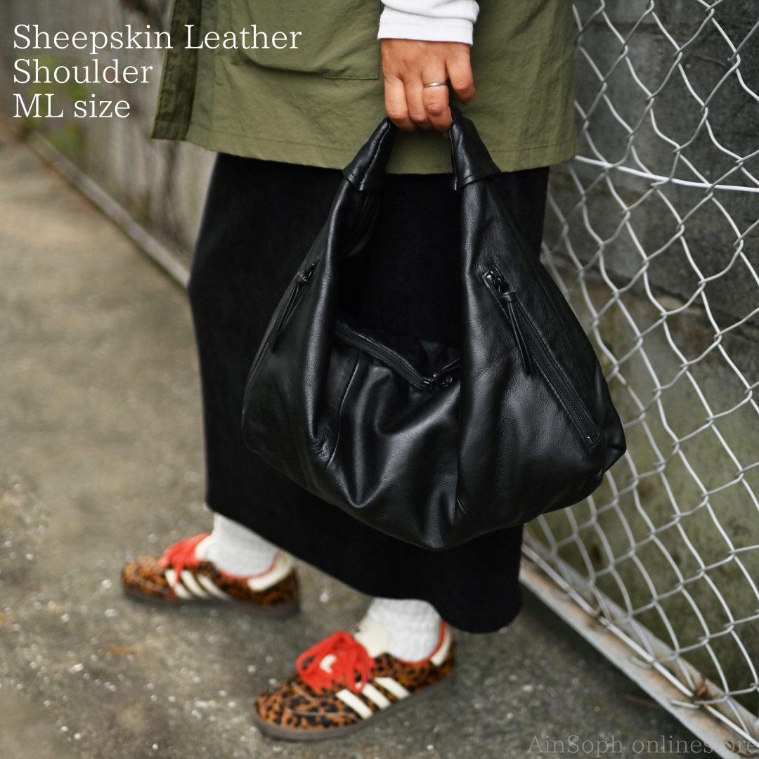 【Ain Soph セカンドレーベル】シープレザー 2WAY ワンショルダーバッグ MLサイズ / ASE1843-PKS