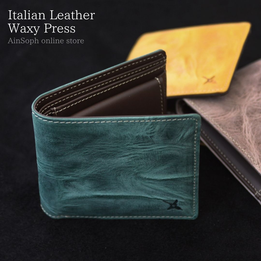 【イタリアンレザー】 Ain Soph（アインソフ） ワクシープレス 二つ折財布 日本製 DA1036-WPS