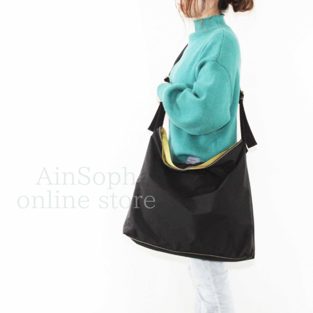 ASF1819-BRS/Ain Soph (アインソフ)塩縮加工ナイロン　ショルダーバッグ