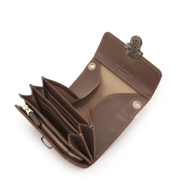 【HPレザー】Ain Soph(アインソフ)差し込み錠のクラシカルショートウォレット ショルダー ｜DA1654-HP