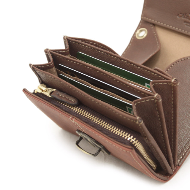 【HPレザー】Ain Soph(アインソフ)差し込み錠のクラシカルショートウォレット ショルダー ｜DA1654-HP