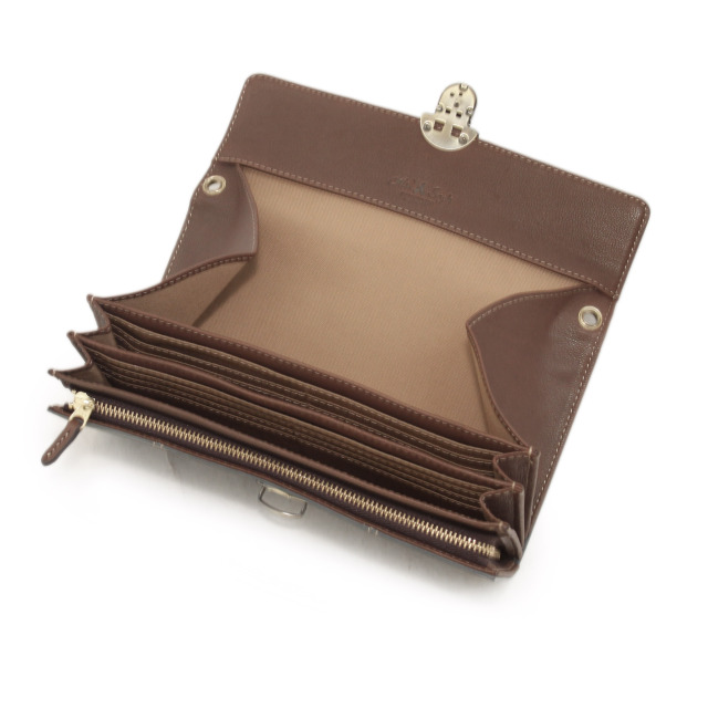 【HPレザー】Ain Soph(アインソフ)差し込み錠のクラシカルロングウォレット ショルダー ｜DA1655-HP