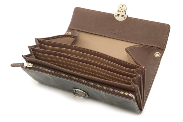 【HPレザー】Ain Soph(アインソフ)差し込み錠のクラシカルロングウォレット ショルダー ｜DA1655-HP