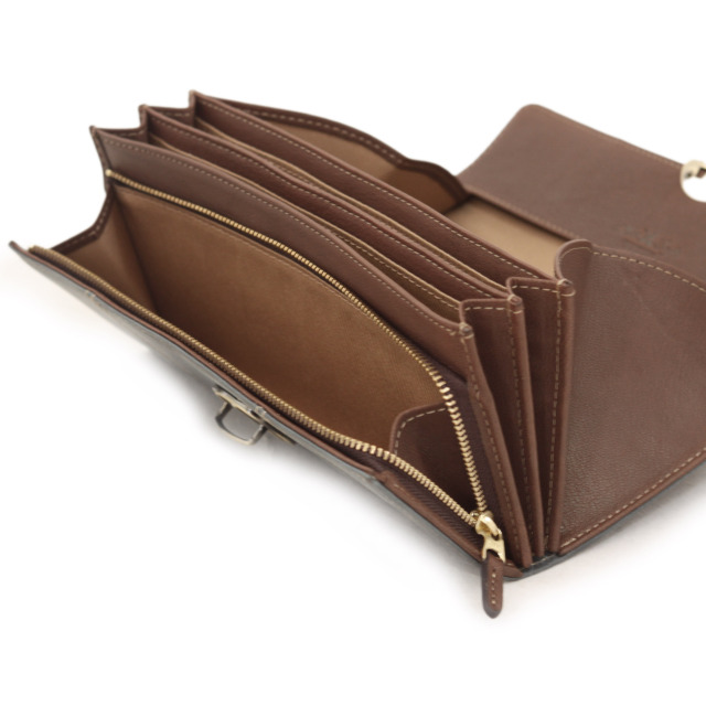 【HPレザー】Ain Soph(アインソフ)差し込み錠のクラシカルロングウォレット ショルダー ｜DA1655-HP