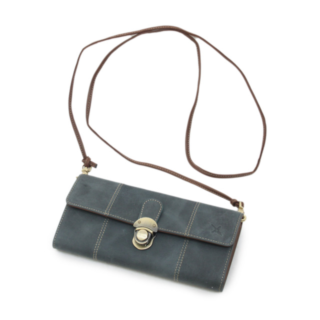 【HPレザー】Ain Soph(アインソフ)差し込み錠のクラシカルロングウォレット ショルダー ｜DA1655-HP