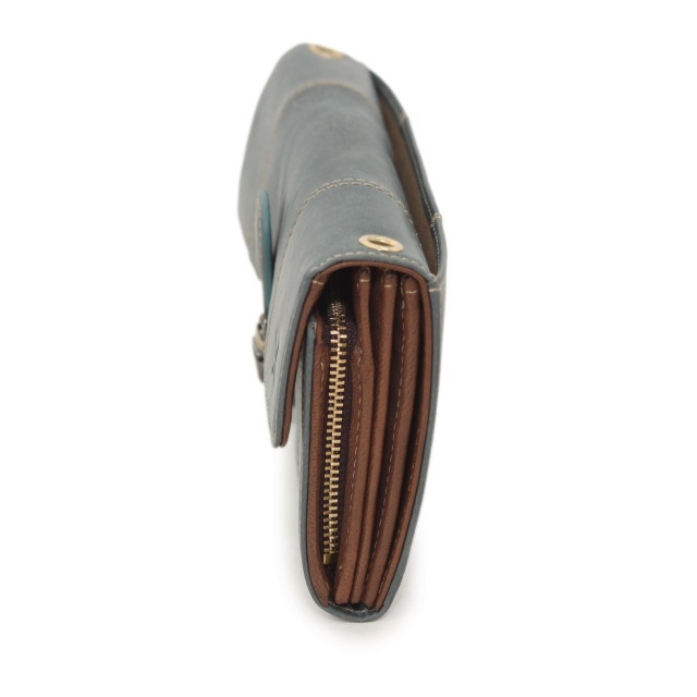 【HPレザー】Ain Soph(アインソフ)差し込み錠のクラシカルロングウォレット ショルダー ｜DA1655-HP