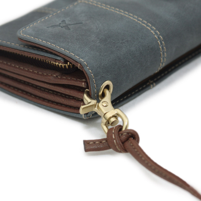 【HPレザー】Ain Soph(アインソフ)差し込み錠のクラシカルロングウォレット ショルダー ｜DA1655-HP