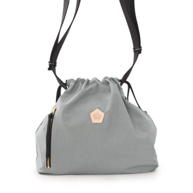 ASF1820-BRS/Ain Soph (アインソフ)塩縮加工ナイロン　巾着ショルダーバッグ