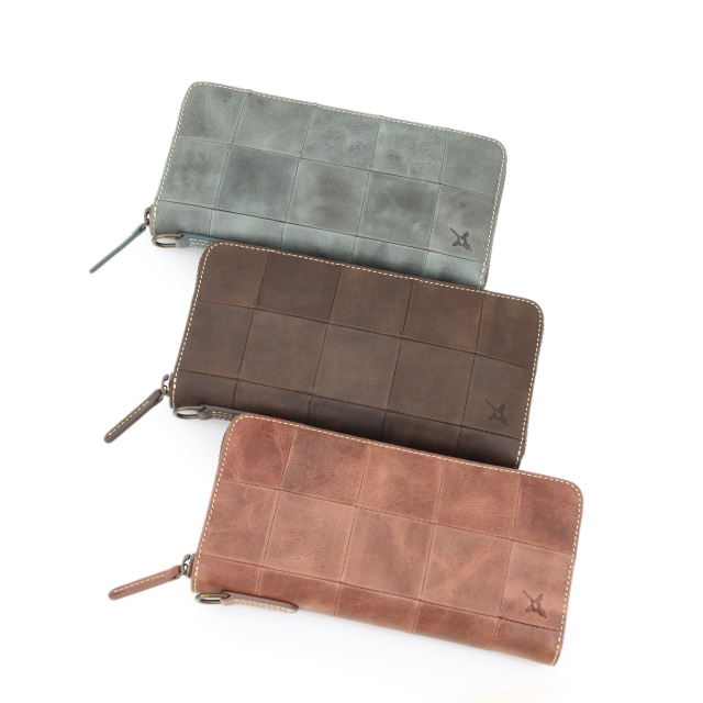 DA1298-HP/Ain Soph(アインソフ)パッチワークラウンドファスナー長財布