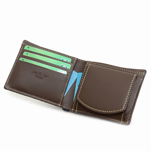DA1036-BLA / Ain Soph (アインソフ)藍染　折財布　ボックス小銭入れ　日本製