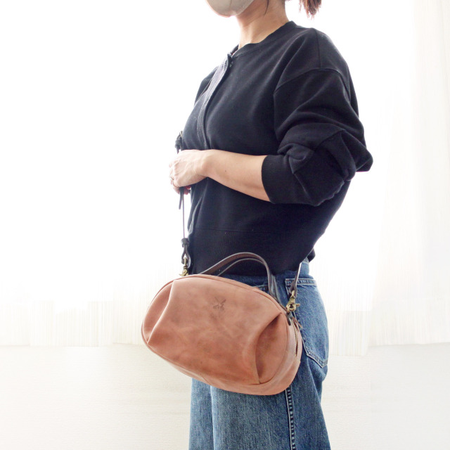 Ain Soph アインソフ AINSOPH 牛革 がま口ハンドバッグ ASE1163-HP