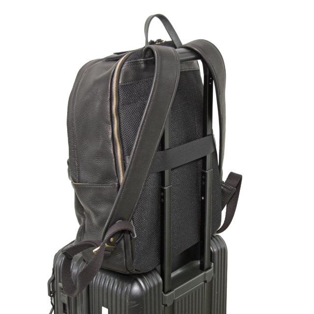 【Ain Soph セカンドレーベル】ブラックシリーズ 撥水レザーリュック　バックパック 日本製 / ASC1804-STN