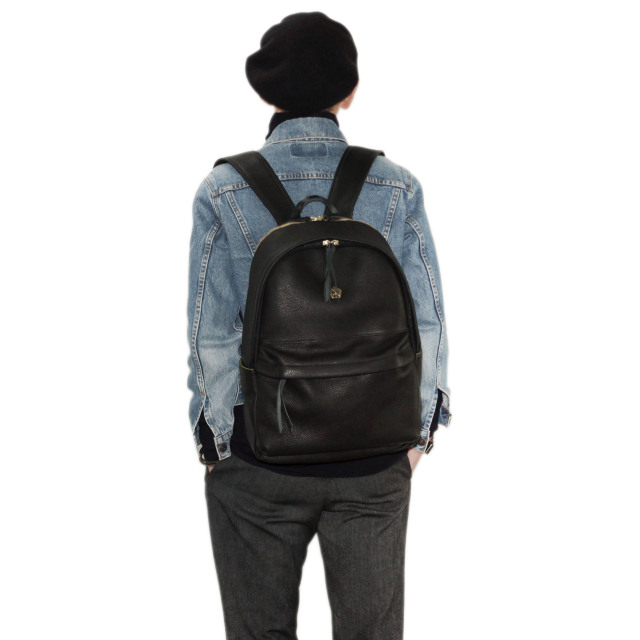 【Ain Soph セカンドレーベル】ブラックシリーズ 撥水レザーリュック　バックパック 日本製 / ASC1804-STN