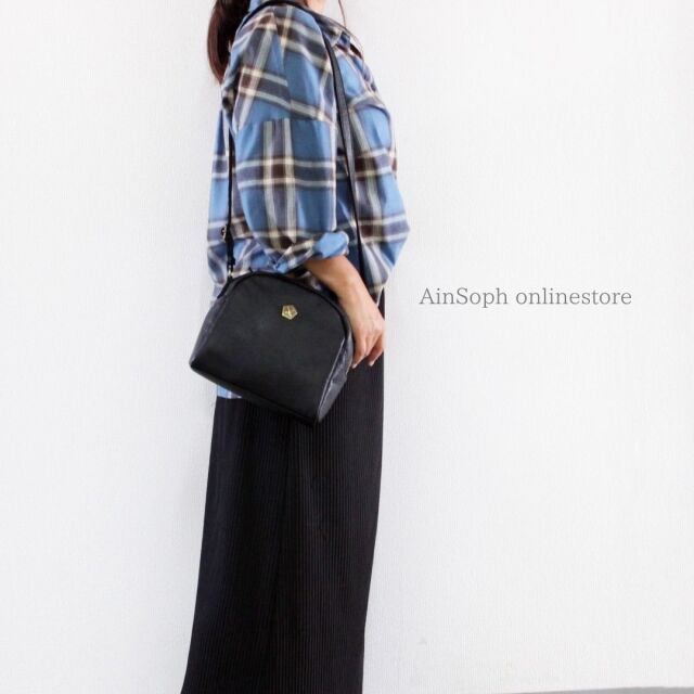【Ain Soph セカンドレーベル】ブラックシリーズ 撥水レザー ショルダーバッグ 日本製 / ASE1747-WSK