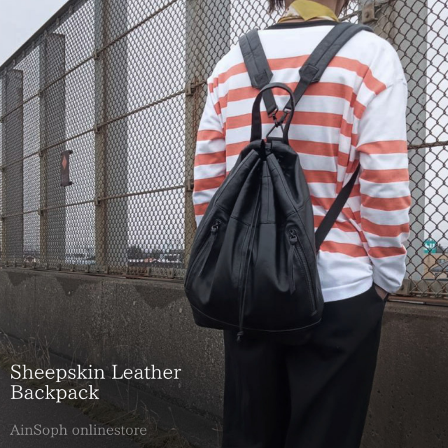 【Ain Soph セカンドレーベル】シープレザー バックパック リュック/ ASE1845-PKS
